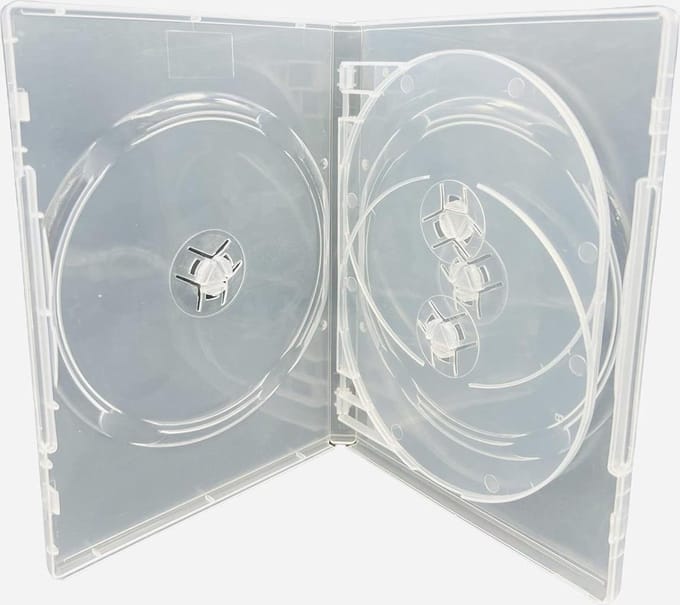4 Way Clear DVD-CD-BLU RAY Case - 14mm Spine - Dragon Trading® - High Quality