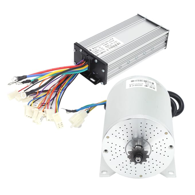 2000W 48V Borstelloze Motor Controller Gaspedalen Ombouw Ketting Tandwiel Ombouwset gray