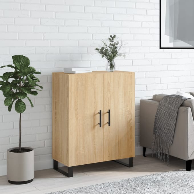 vidaXL - Dressoir - 69,5x34x90 - cm - bewerkt - hout - sonoma - eikenkleurig