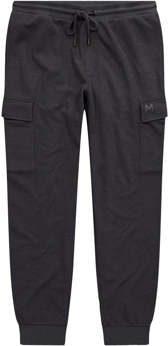 Men Plus - Heren - Cargo-joggingbroek elastische tailleband - Donkergrijze melange - Maat L