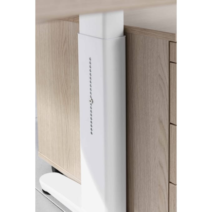 Bureautafel TOPAS LINE, handmatig in hoogte verstelbaar, B 2000 mm, eik/grafiet/aluminium gepolijst