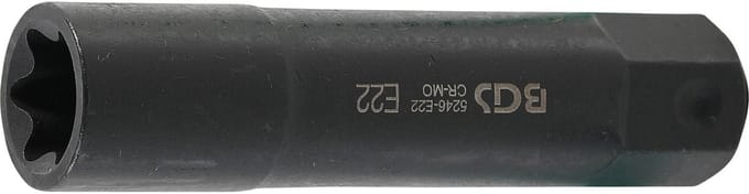 BGS Steeksleutelinzet E-profiel extra lang Aandrijving Buitenzeskant 22 mm SW E22 5246-E22