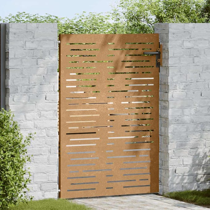 vidaXL - Tuinpoort - 85 - x - 150 - cm - Poedercoated - staal - Zwart - Vergrendelbaar