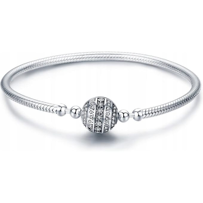 Modulaire Pandora-stijl Armband Glanzend Pave 23 Cm white