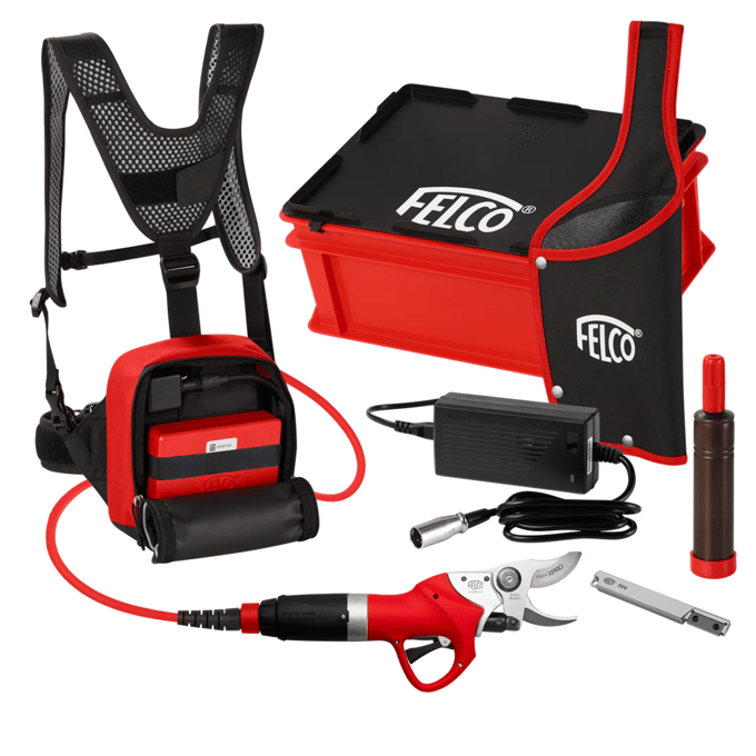 FELCO 812+ Elektrische Snoeischaar Complete Set 3,5 cm Snijdiameter Voor Professioneel Snoeiwerk
