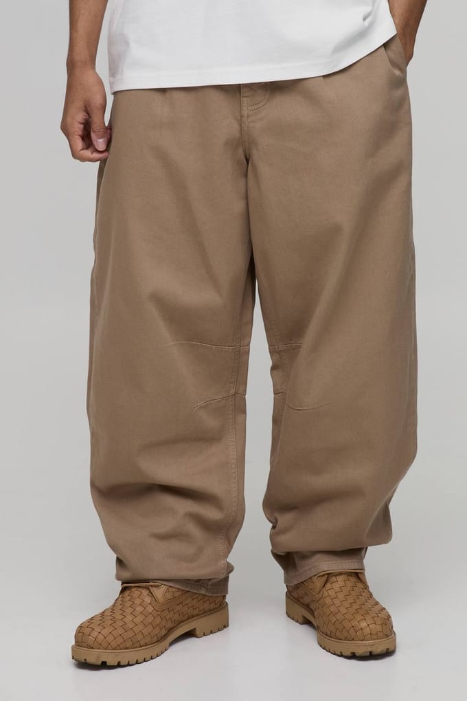 Ballonmodel Broek Met Applicatie Patch In Twill | Khaki | Size 32