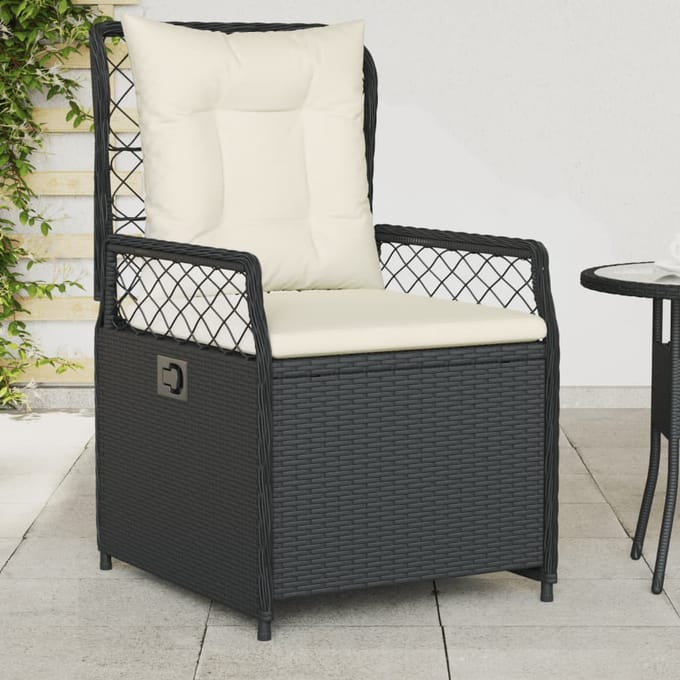 vidaXL - Tuinstoelen - 2 - st - verstelbaar - poly - rattan - zwart