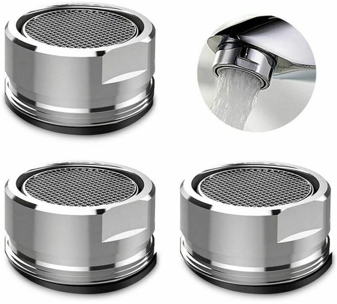 Beluchter - Kraanfilter - Mengtuit met RVS filter - Kraanbevestiging - 24 mm - Verpakking van 3