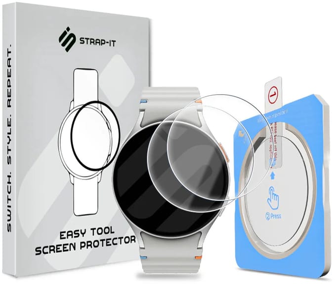 Strap-it 2-pack Screenprotector met One-Click Tool screen protector display bescherming geschikt voor Samsung Galaxy Watch 7 44mm