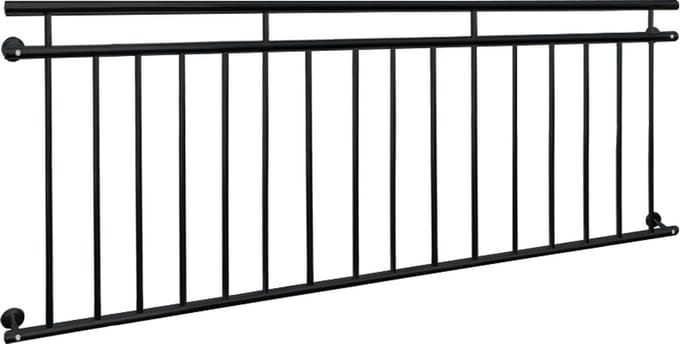 Frans balkon 90 x 225 cm Zwart