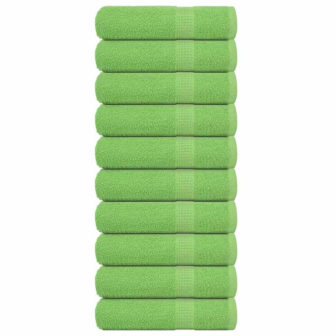 vidaXL - Douchehanddoeken - FROGN - 10 - st - 70x140 - cm - 360 - g/m² - appelgroen