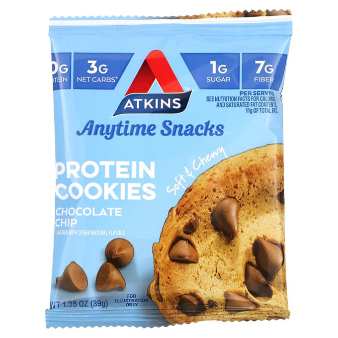 Atkins | Protein Cookies | Chocolate Chip | 4 x 39g