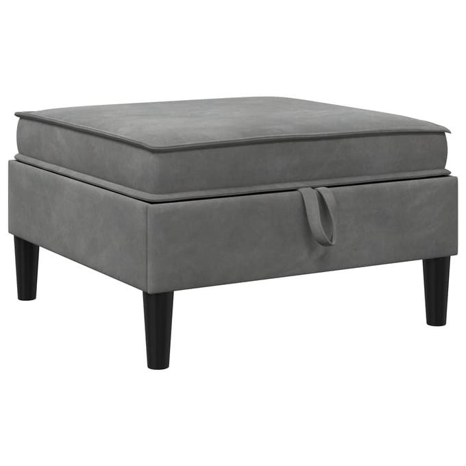 vidaXL - Sofa - Kruk - met - Opbergruimte - Donkergrijs - Fluweel