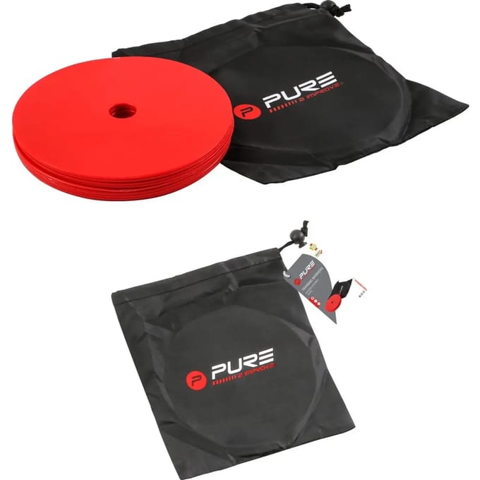Pure2Improve - veldmarkering - flat marker set - rood - 10 stuks - Ø15,5 cm