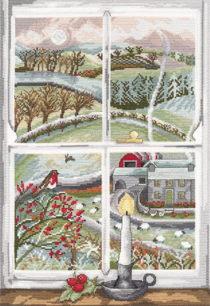 Bothy Threads borduurpakket rosehip window XDD7 telpatroon
