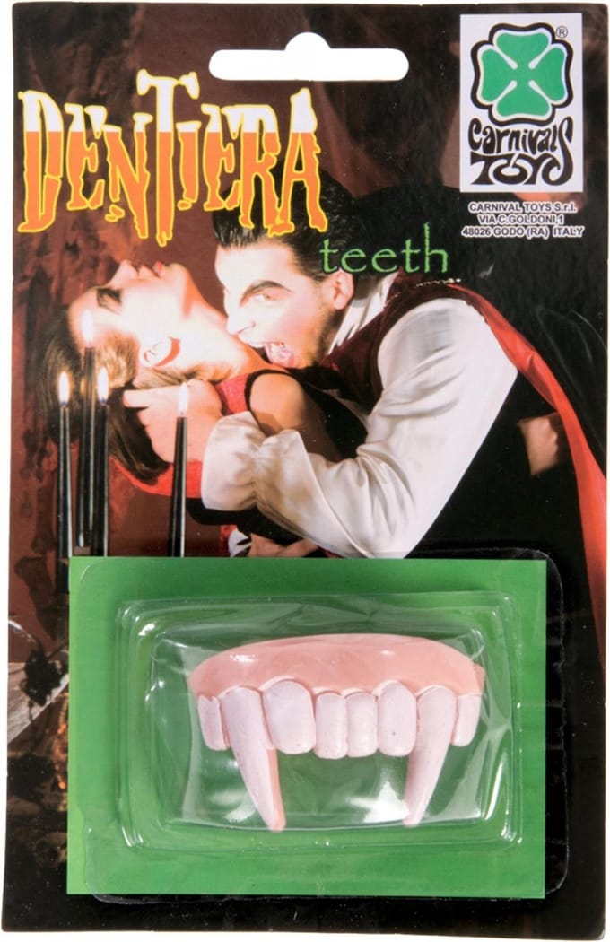 Carnival Toys Vampiertanden Donkerroze/wit One-size