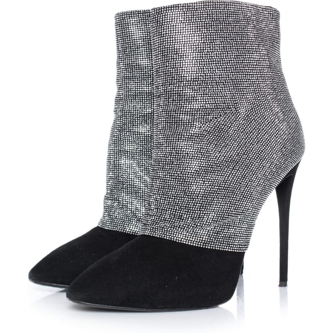 Giuseppe Zanotti kristal mesh enkellaarsjes