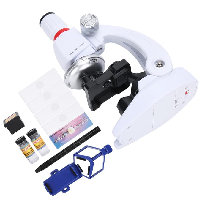 Kindermicroscoopset met Mobiele Telefoonhouder Simulatie Hoge Definitie 1200X