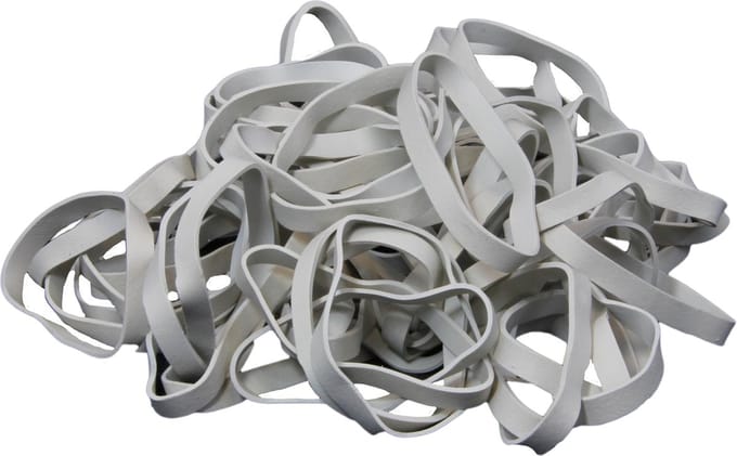 1 kg - Elastiek - wit - diameter 60mm - breedte 5mm - in zak - ca 630 stuks