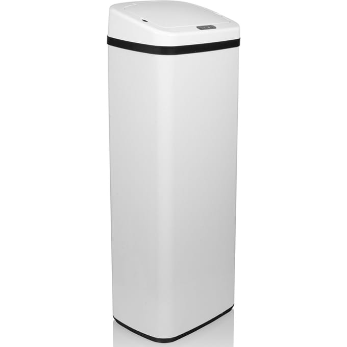 Prullenbak CLEAN V met infraroodsensor 50L Staal wit hjh OFFICE