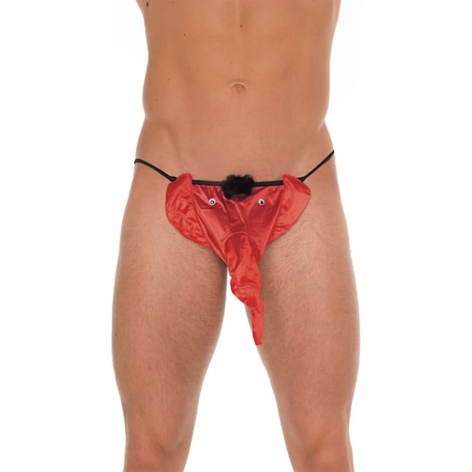 Amorable - Erotische String - Funny Heren Slip Met Olifantenkop - Rood - One Size