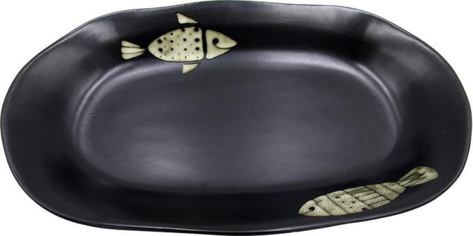 Lavandoux - Serveerbord - Ovaal - Zwart - Vis - 36cm