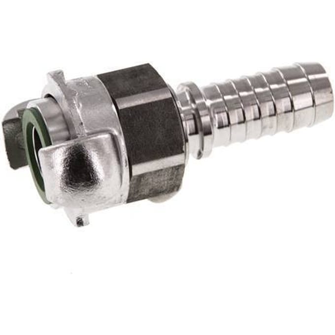 RVS DN 15 DIN 3238 Compressor Klauwkoppeling met 19 mm Slangpilaar