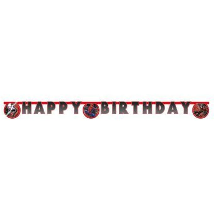 Globos Spiderman verjaardagslinger Happy Birthday FSC papier decoratie.