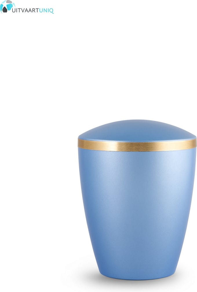 kinder urn parelmoer ijsblauw