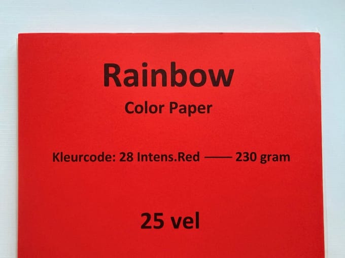 Rainbow Kl-28 Intense rood 25 vel papier 230gram(!)