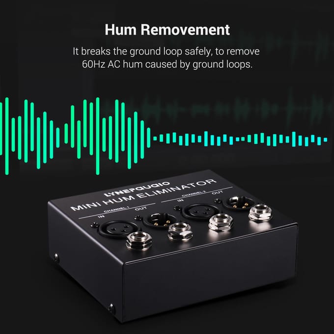 Compacte Hum Eliminator Box 4-kanaals passieve Buzz Destroyer Noise Canceller zwart