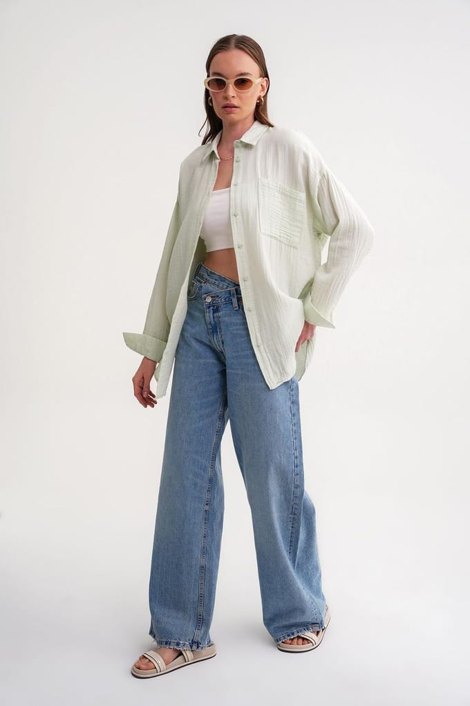Oversized Shirt met Pocketdetail