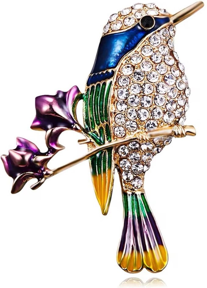 Borasi Vogel Broche Multi | Zirkonia Stenen | Broches | Dames Sieraden | Vogel Broche |