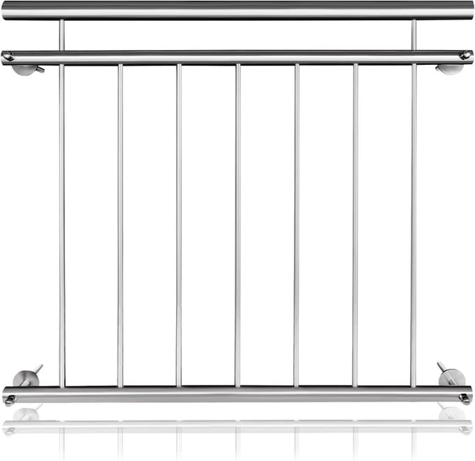 Frans Balkon RVS Reling 90 cm Hoog - Sterke Balkonbescherming
