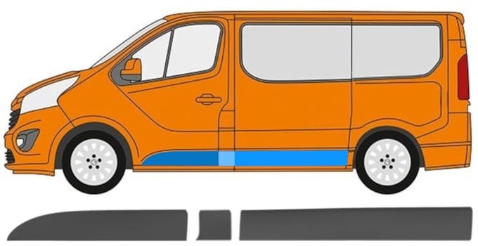 Zijlijst sierlijst voor Renault Trafic 2014- / Links / Set