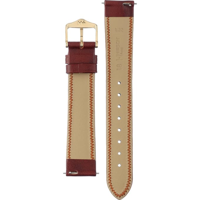 Hirsh Horlogeband Ascot Goudbruin - Leer - 18mm