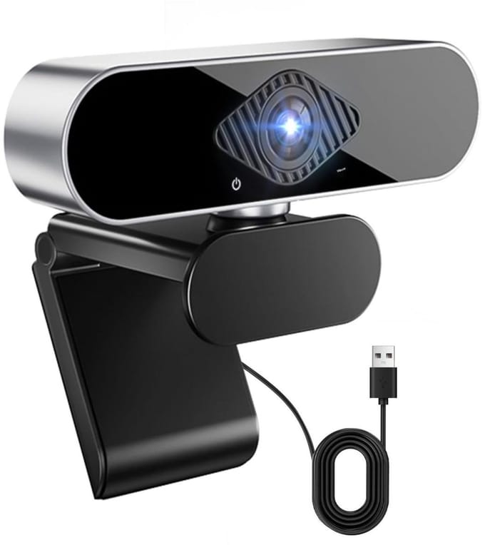 EXCITAT Webcam - Computerwebcam - USB-webcam - Met microfoon - 360° verstelbaar - 4K - Geschikt voor videoconferenties, livestreaming en opnames