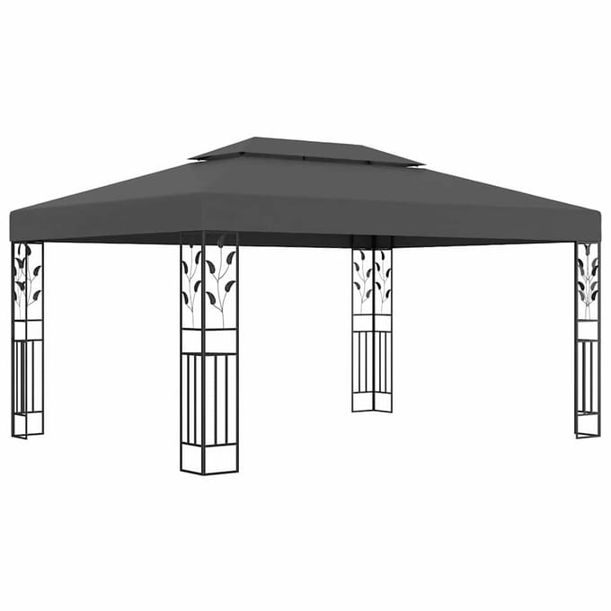 vidaXL - Prieel - met - dubbel - dak - 3x4 - m - antraciet