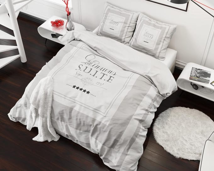 Sleeptime Elegant Suite - Dekbedovertrek - Eenpersoons - 140x200/220 + 1 kussensloop 60x70 - Wit