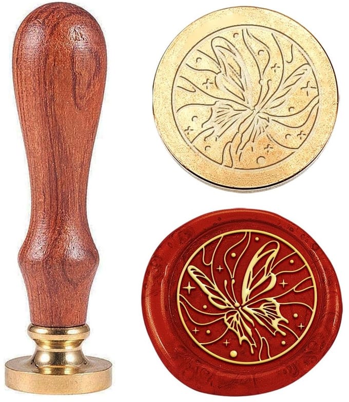 Dailygoods - Vintage Waszegelstempel met Afneembare Messing Kop