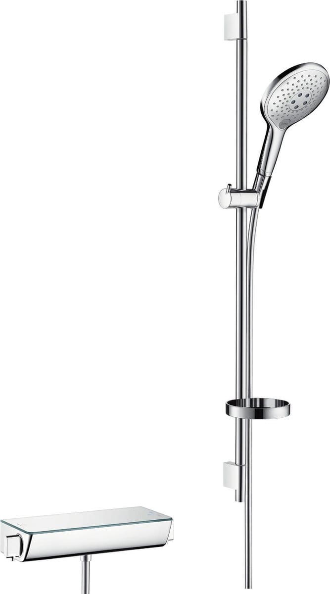 Hansgrohe Ecostat Select Thermostatische Douchekraan - Met Raindance Doucheset - 90 cm - 15 cm hartafstand - Wit / Chroom