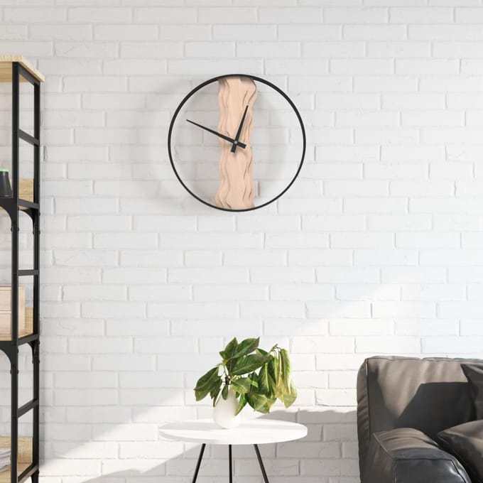 Vidaxl Wandklok, Bruin, Ø35 Cm, IJzer En Eikenhout