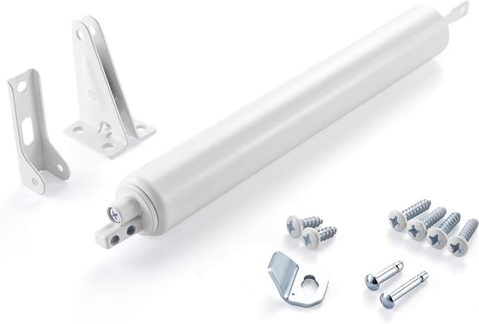 Lichte Deurdranger - Stormdeur Sluiting - Veilig Deuren Sluiten - Pneumatische Werking - 3/4" tot 1 1/4" dikte - Wit