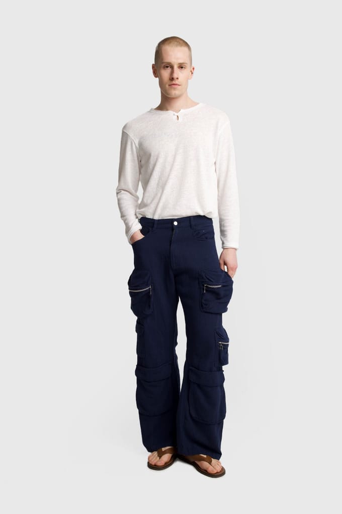 Heren Mid-Waist Wijde Been Gebreide Broek