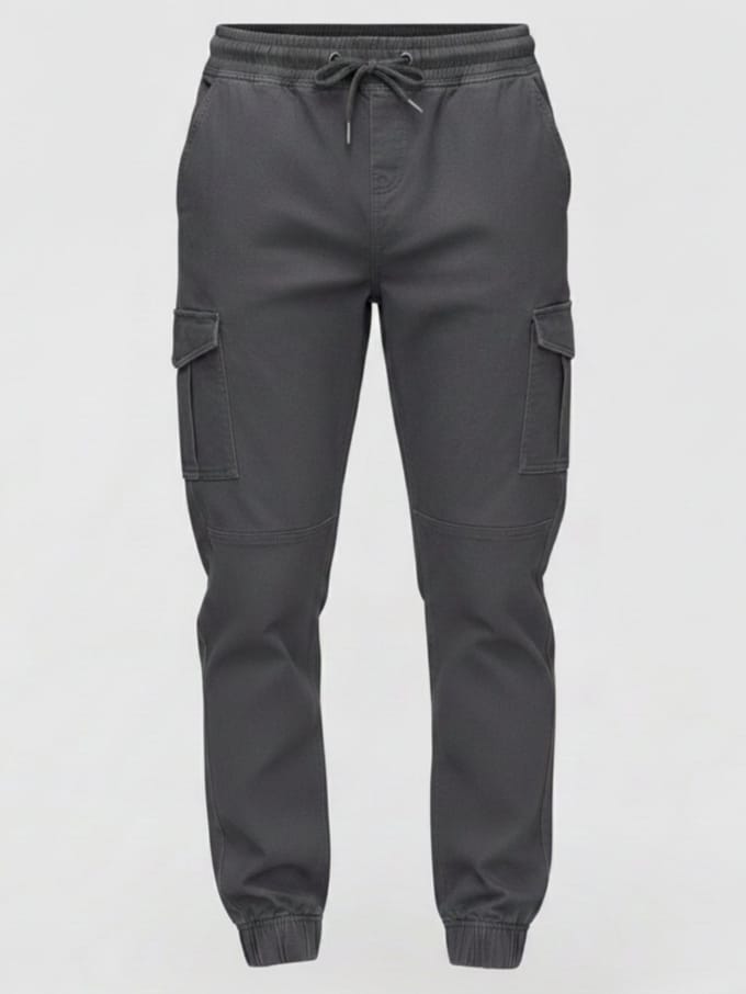 OMBRE Broek - Regular Fit - Katoen - Effen Grafiet M