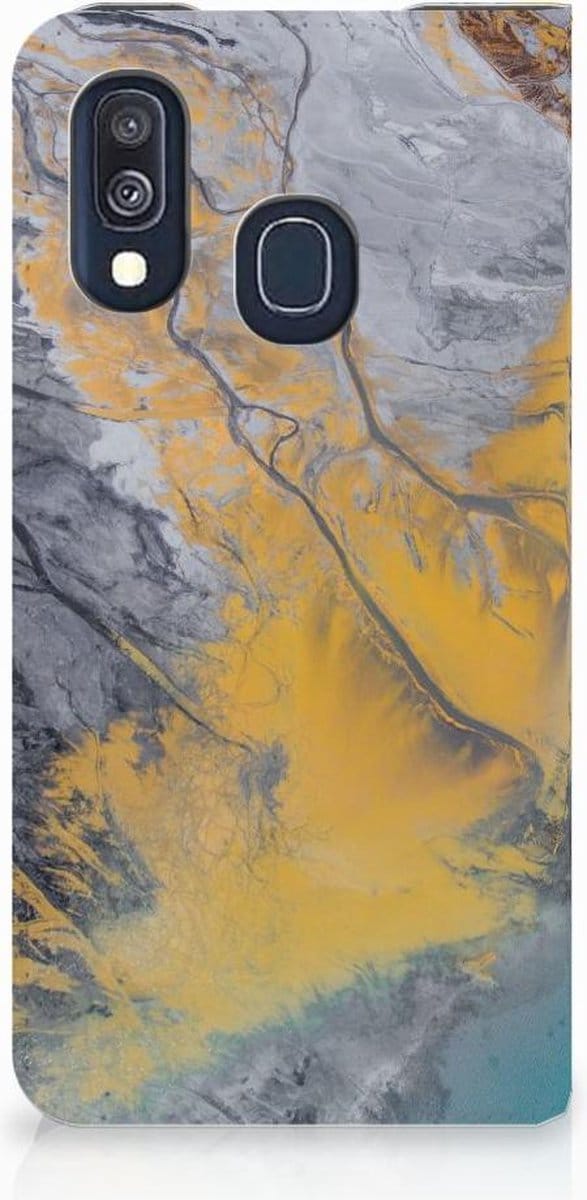 Samsung Galaxy A40 Standcase Marble Blue Gold