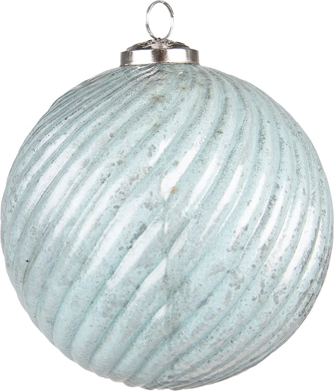 Clayre & Eef Kerstbal XL Overig Ø 15 cm Turquoise Glas Kerstballen
