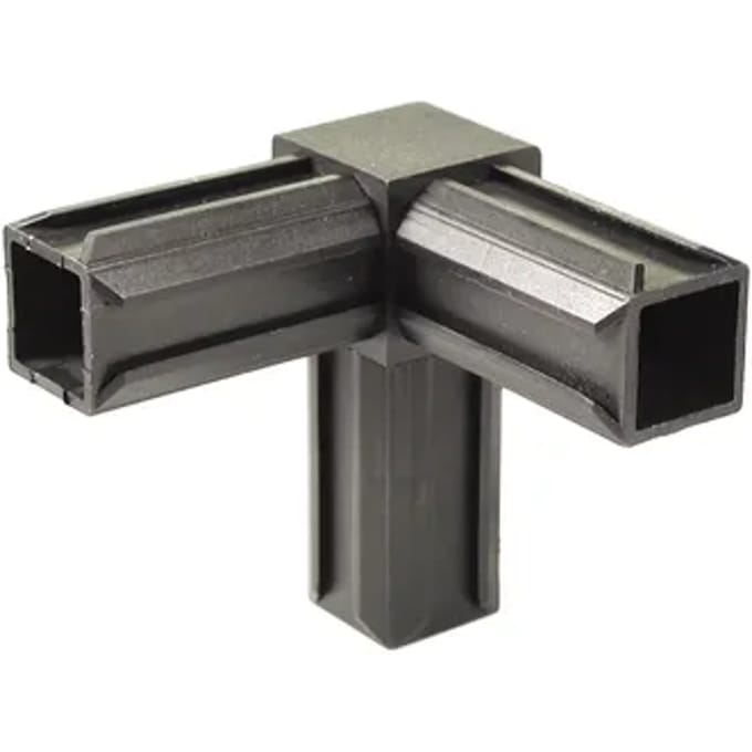 Alberts Buisverbinder - Xd - 90 Graden - Polyamide - Zwart - 20x20x1,5mm