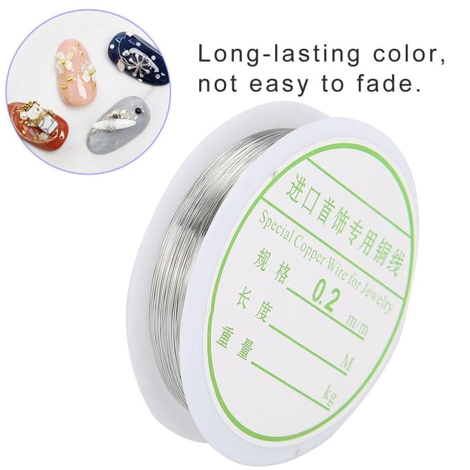 DIY Kralen String Sieraden Accessoires Nail Art Manicure Metaal Koperdraad Draad(Zilver) white