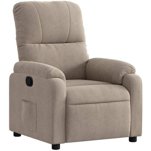 vidaXL - Fauteuil - verstelbaar - microvezelstof - taupe